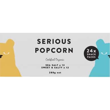 Serious Food Co Box Snackpack Popcorn n 288g