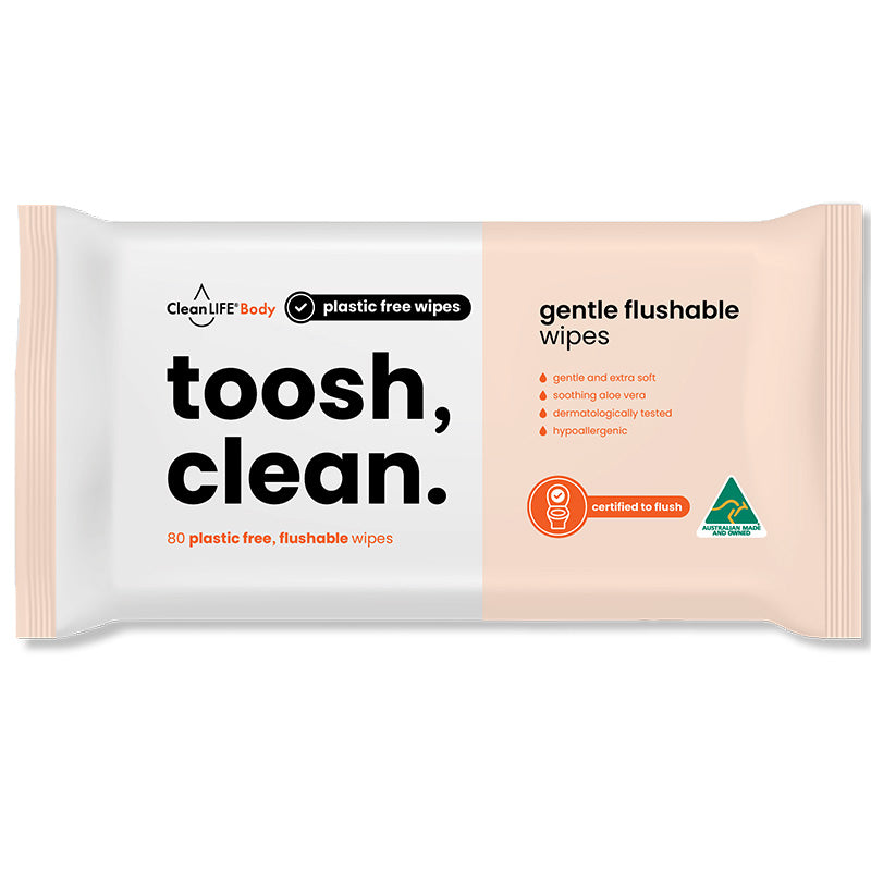 Clean Life Cleanlife Flushable Wipe Toosh 80p