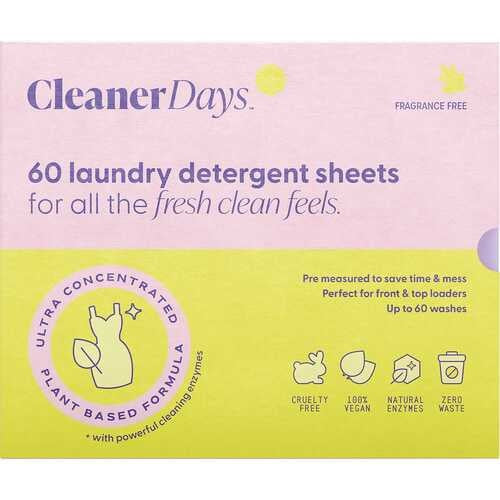 Cleaner Days Laundry Fragrance Free 60pcs