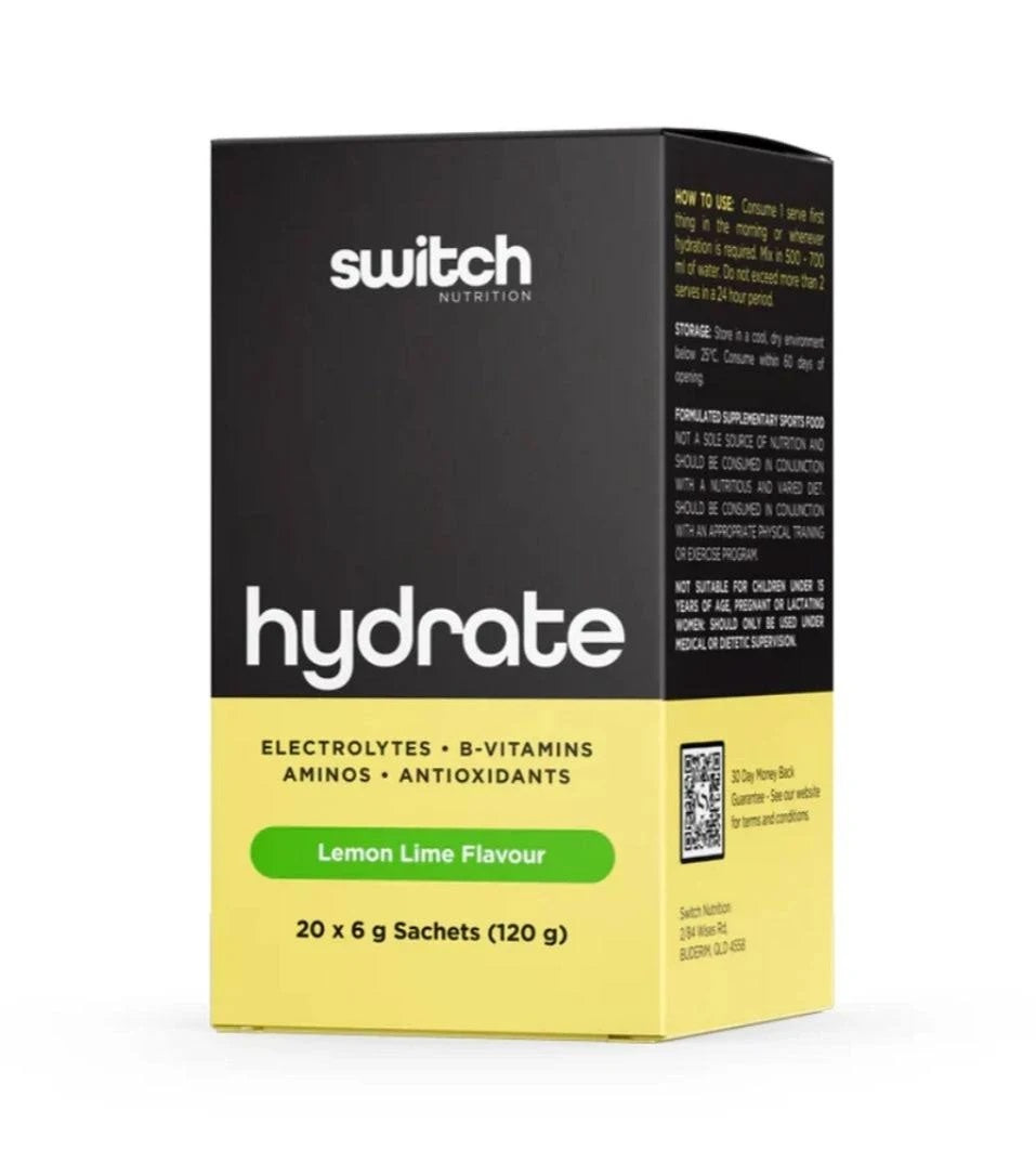 Switch Nutrition Hydrate Electrolytes Lemon Lime 20x6g