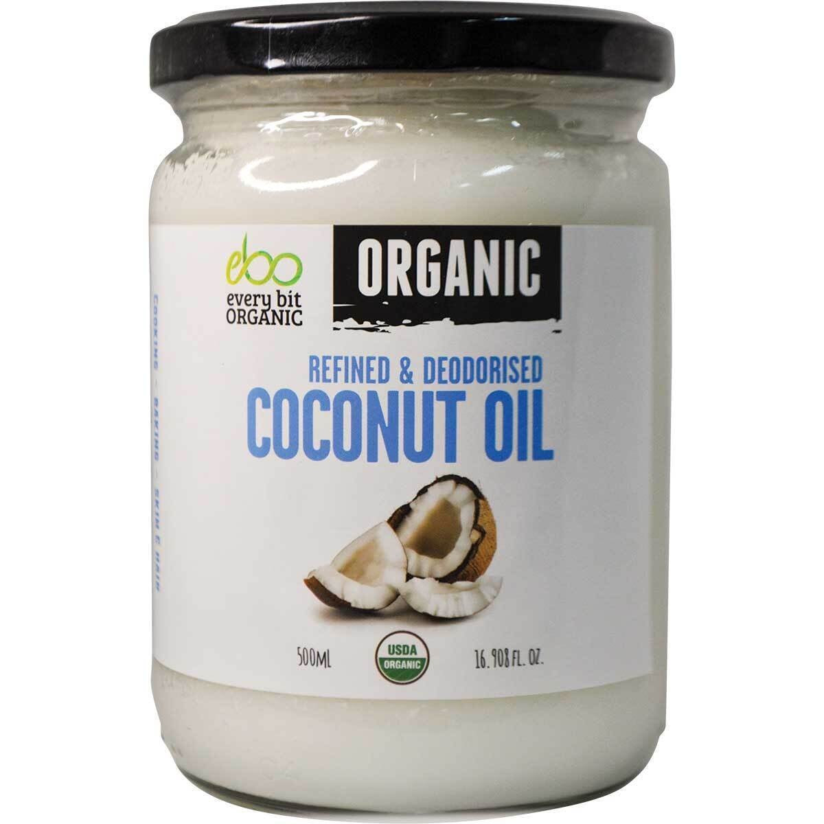 Every Bit Organic Coconut Oil Refined and Deodorised 500ml