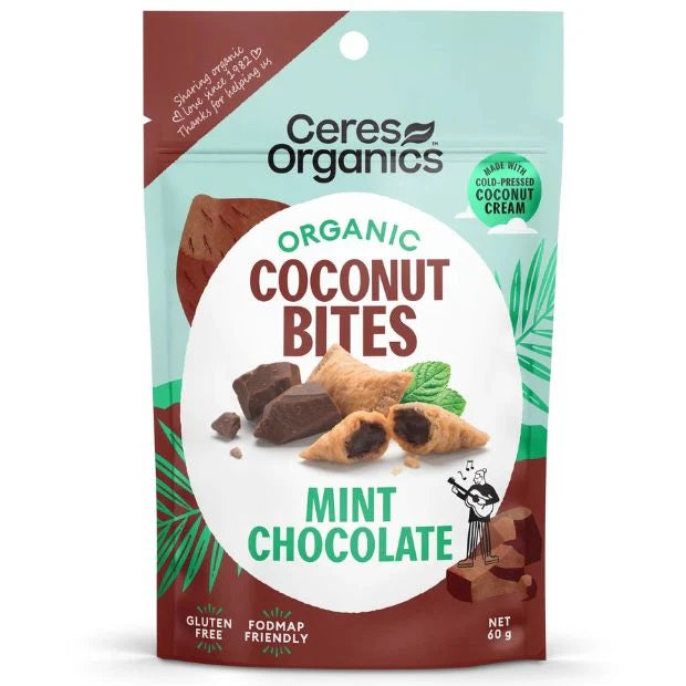 Ceres Organics Coconut Bites, Mint Chocolate - 60g