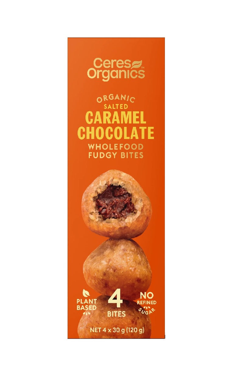 Organic Wholefood Fudgy Bites, Caramel Chocolate - 120g