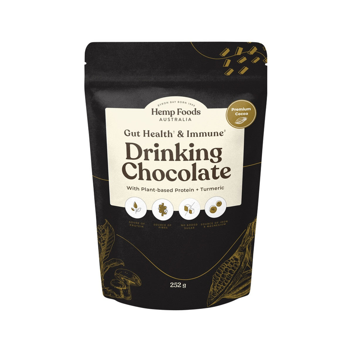 Hemp Foods Australia Gut Health & Immune Drinking Chocolate 252g