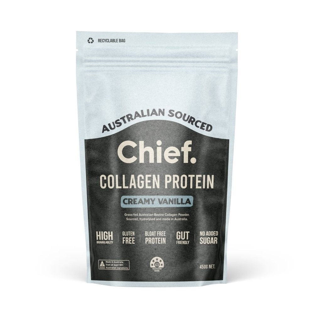 Chief Nutrition Grass-fed Collagen Protein Powder - Creamy Vanilla 450g