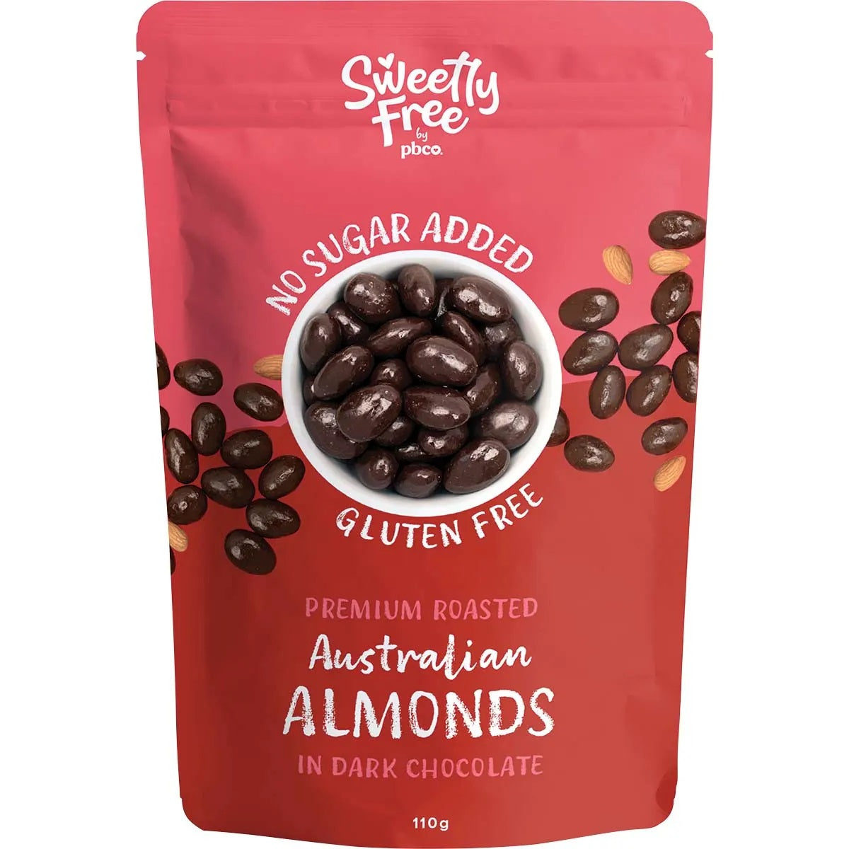 Dark Chocolate Almonds No Sugar Added 110g