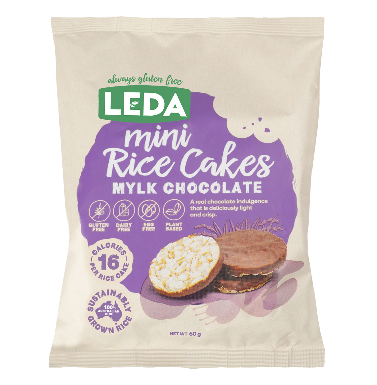 Mini Rice Cakes Mylk Choc 60g